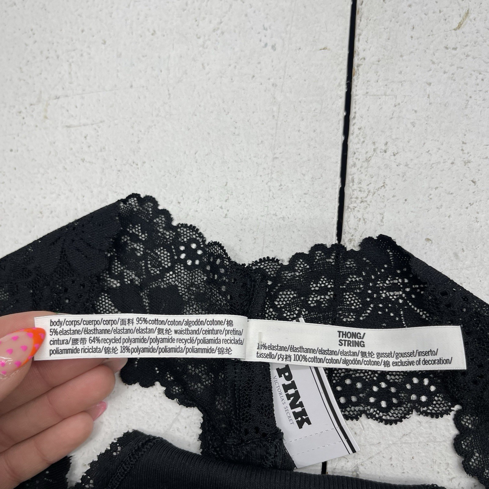 Pink Victoria’s Secret 4 Pack Brown Cheeky Black Lace Thong Underwear Women’s S