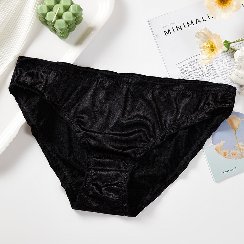 3Pcs Women’s Briefs Bikini Low cut Panties Undies Satin Silky Cool Lot 3121