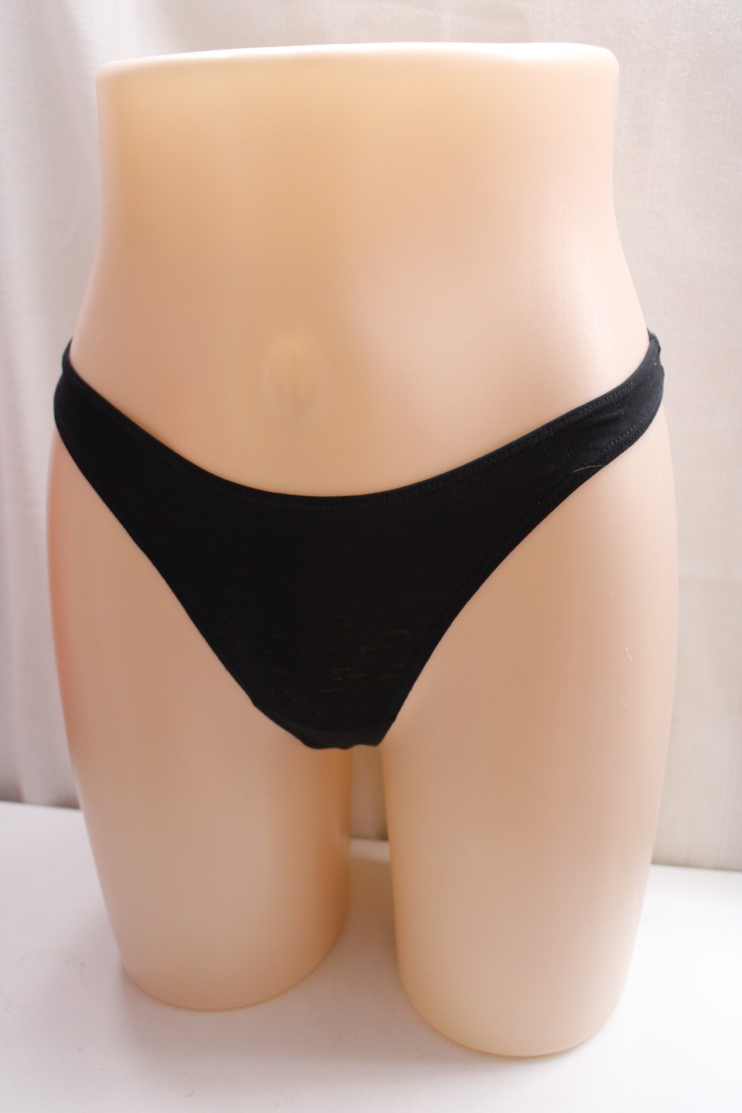 H&M Sexy Diva Black Cotton Elastane Tummy Control High Leg Thong Panties XS
