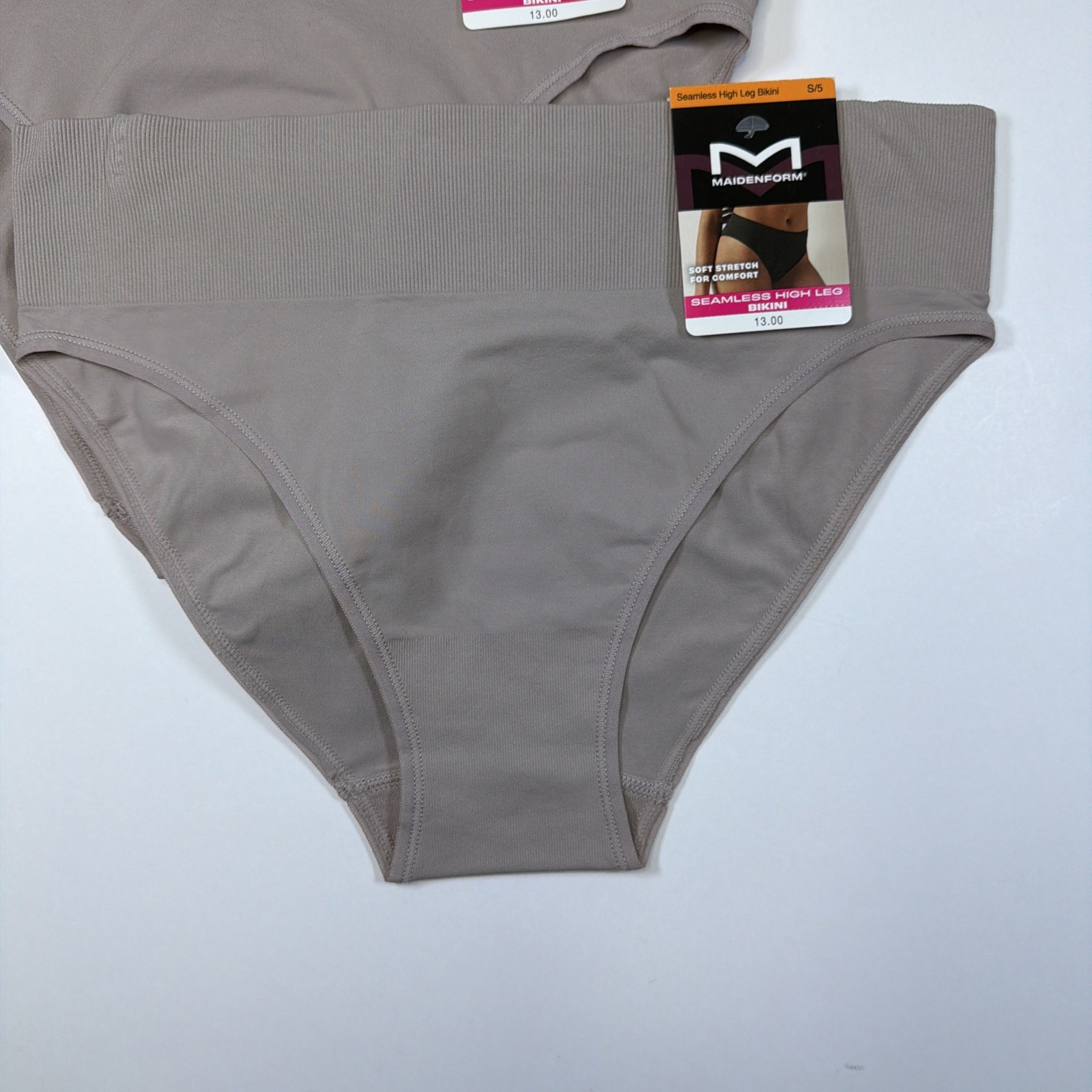 Maidenform Seamless High Leg Bikini Panty Small / 5 Tan 2 Pack DM2317