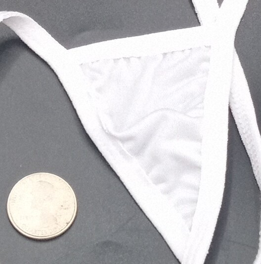 Sexy G String / Thong Low Waist Tiny Panties White Lingerie Ships FREE US Seller