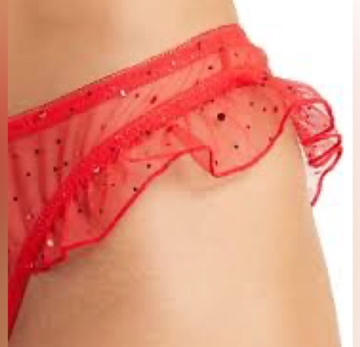 ANN SUMMERS MERRY KISSMAS RED SPARKLE PANTY SIZE MEDIUM NWOT