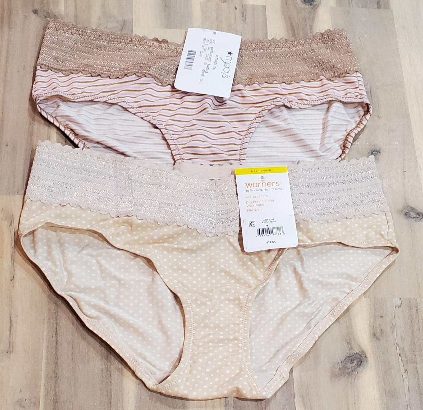 Warners No Pinching, No Problems® Dig-Free Comfort Waist Hipsters Lot of 2 Mediu