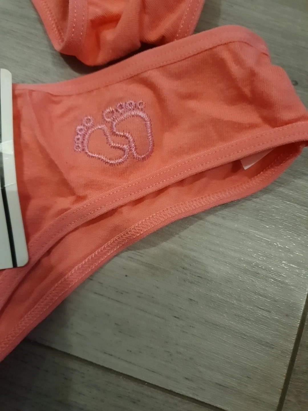 BNWT Job Lot Bright Pink & Coral Embroidered Briefs Size 8-10 x 9