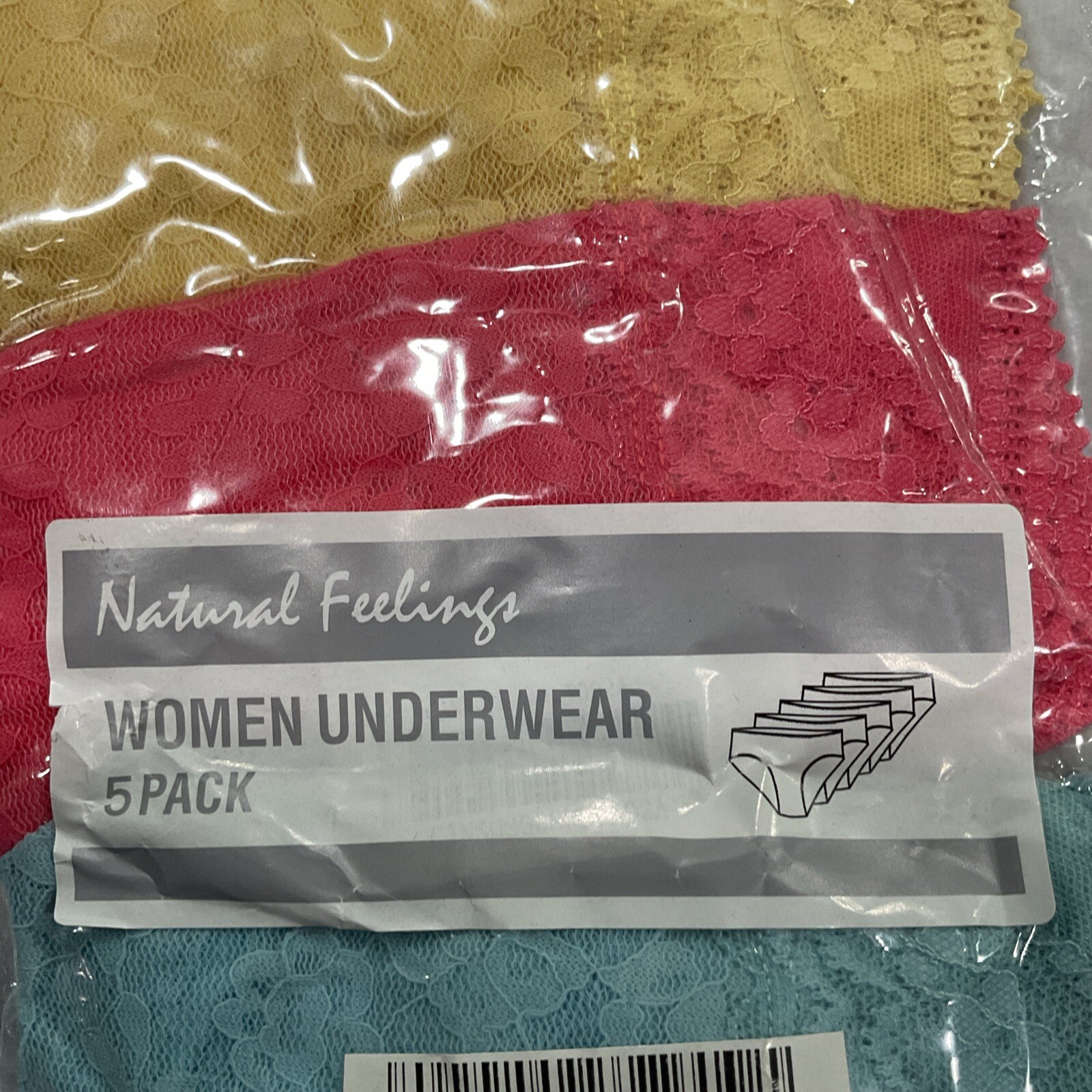 Natural Feelings Women’s Lace Brief Size Small, 5Pack