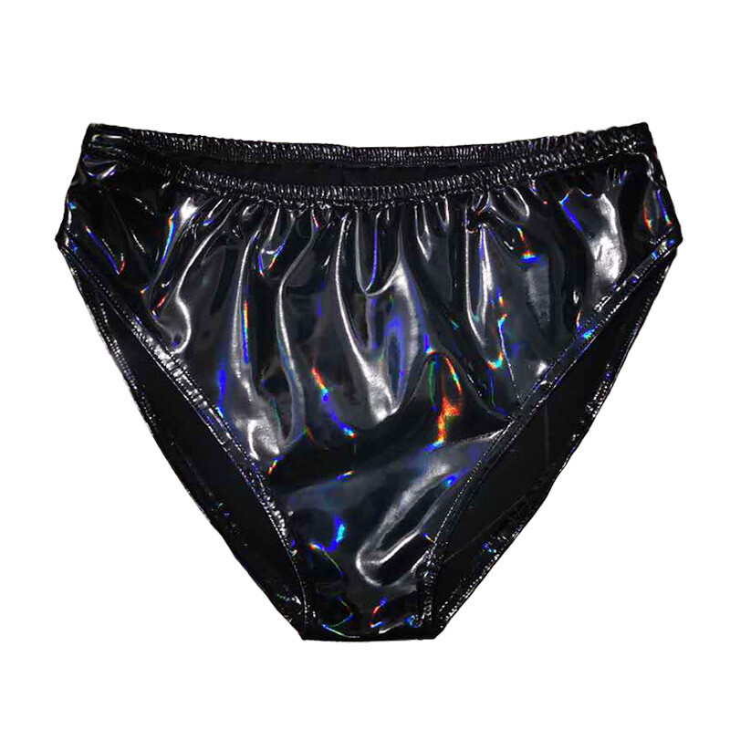 PVC Leather Womens High Waisted Booty Shorts Brief Latex Liquid Nightclub Panty