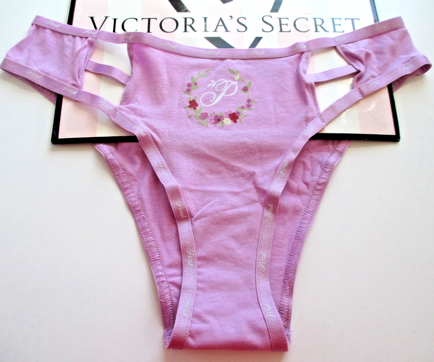 VICTORIA’S SECRET PINK Cotton High Leg Cheeky Panty S M L XL Purple NWT Strappy