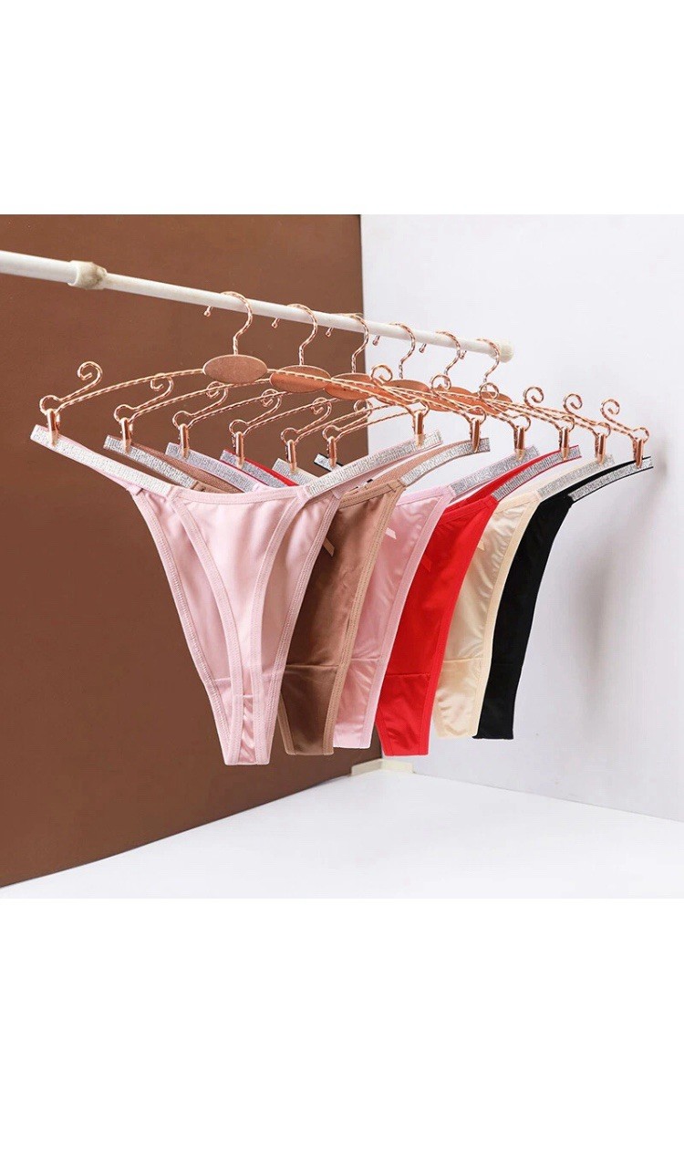 Women’s Opaque Solid Thong/String Panties, Multicolor, Adjustable Strap Bow