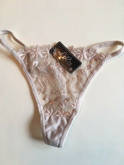 Very Sexy Tan Sheer Embrodered Flower Design G-String – style FD-261