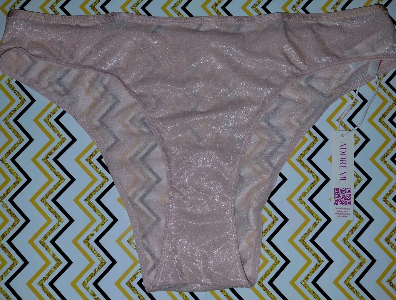 Adore Me/VS Shimmer Cheeky Panty NEW Medium Pink Shine