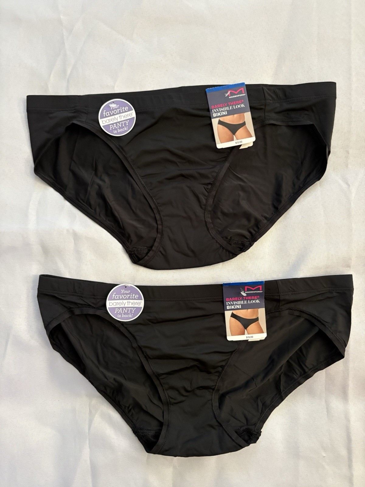 NEW Maidenform Bikini Barely There Invisible Look Panties 2 Pair DMBTBK XLarge