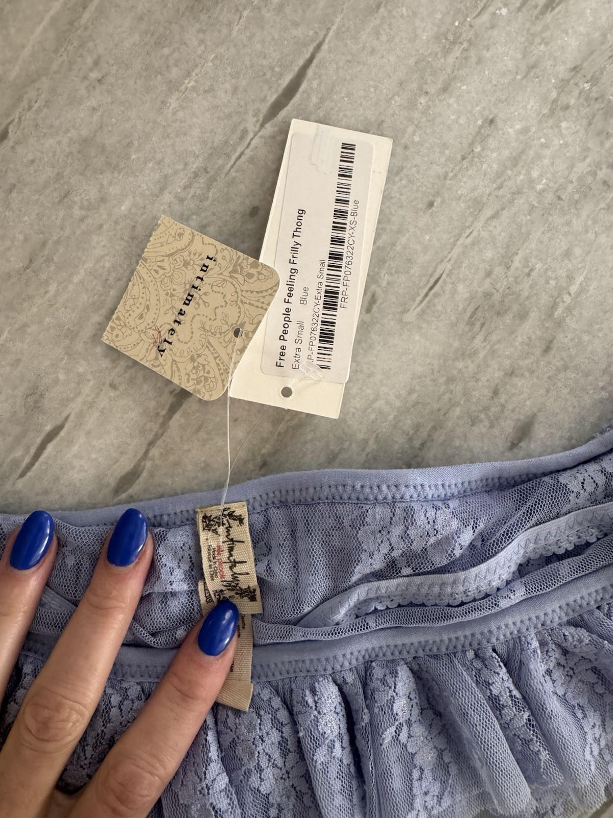 Free People Intimacy Feeling Frilly Thong Size XS NWT