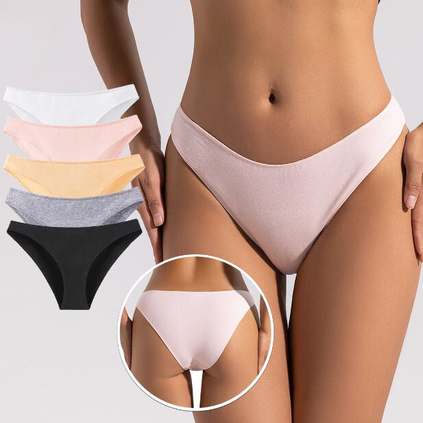 5 Pack Lot Sexy Womens Panties Brief Soft Cotton Underwear Lingerie Thong Bikini