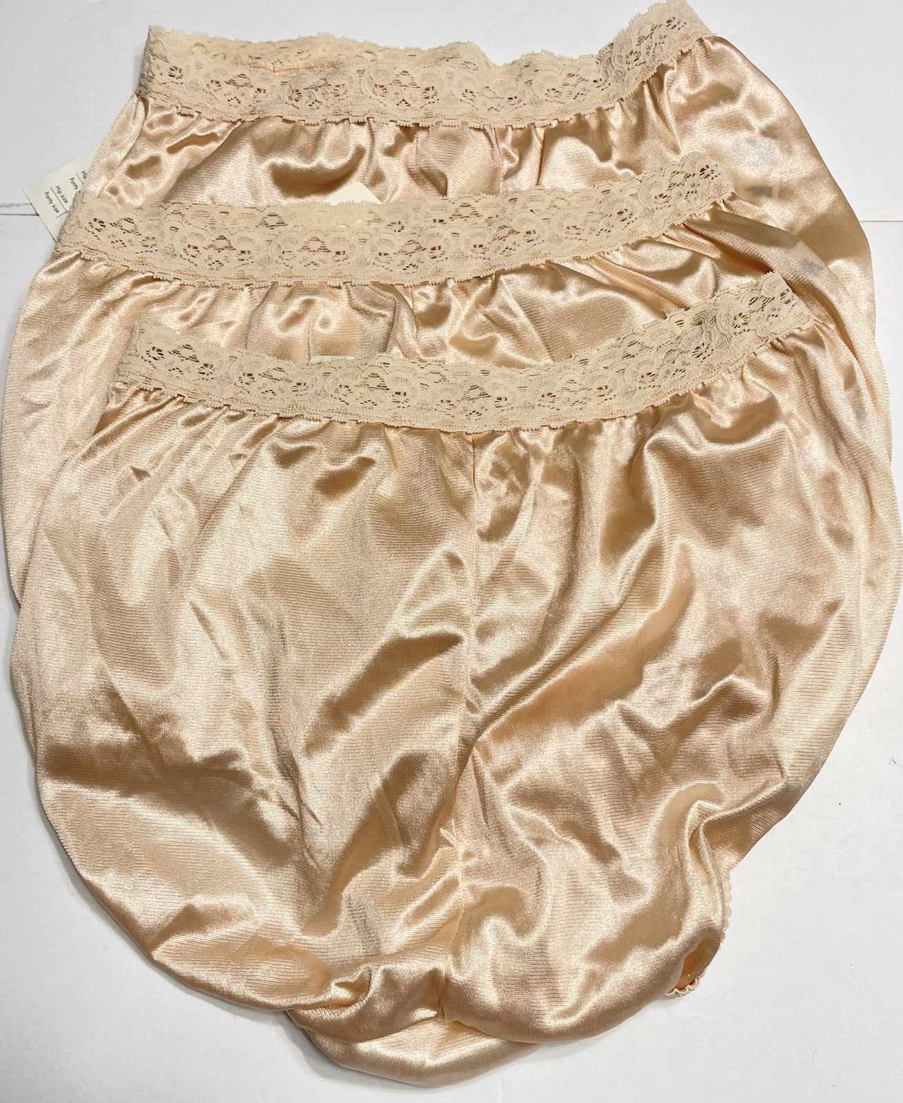 3 x Vtg Warner’s Perfect Measure Panties Briefs Size 6 Pink Nylon Lace 55196