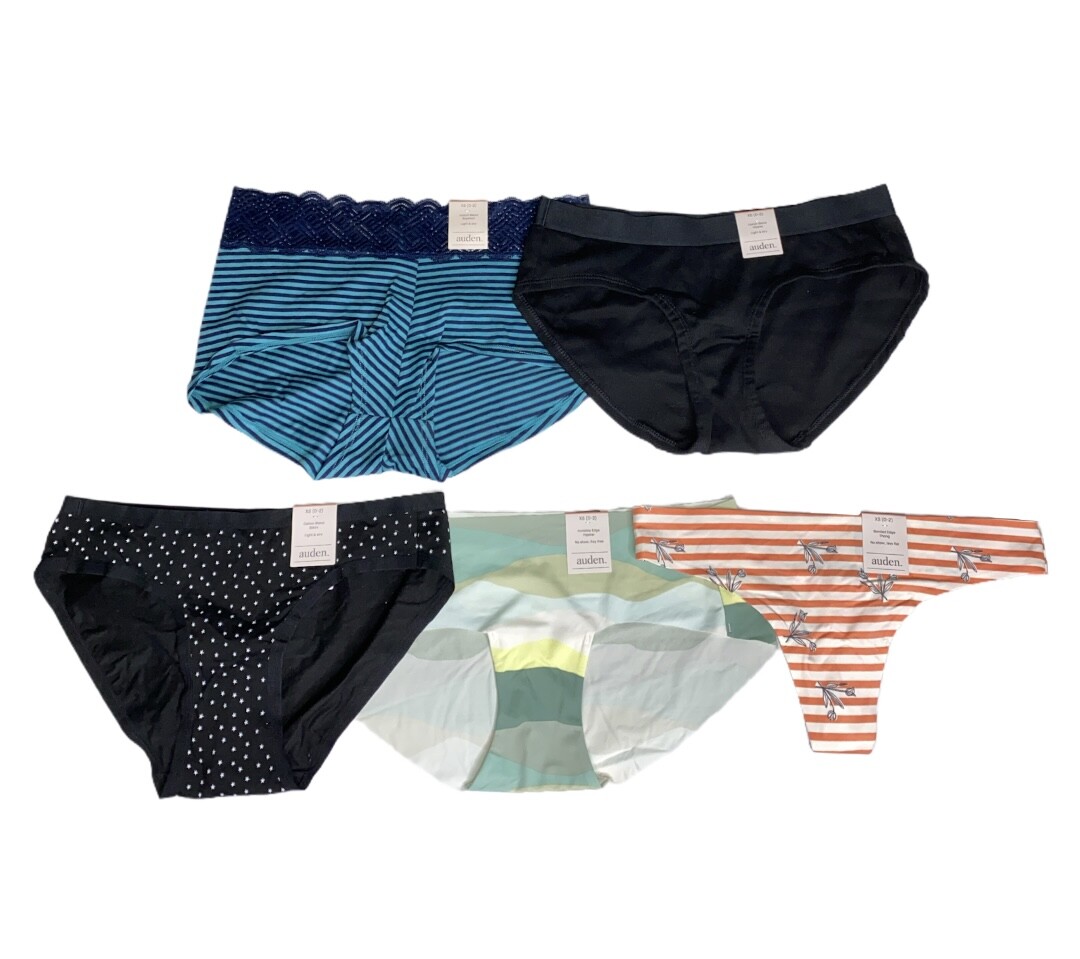 Women’s 5pk Assorted Styles & Colors Underwear – Auden – Size XS (0-2) – 390