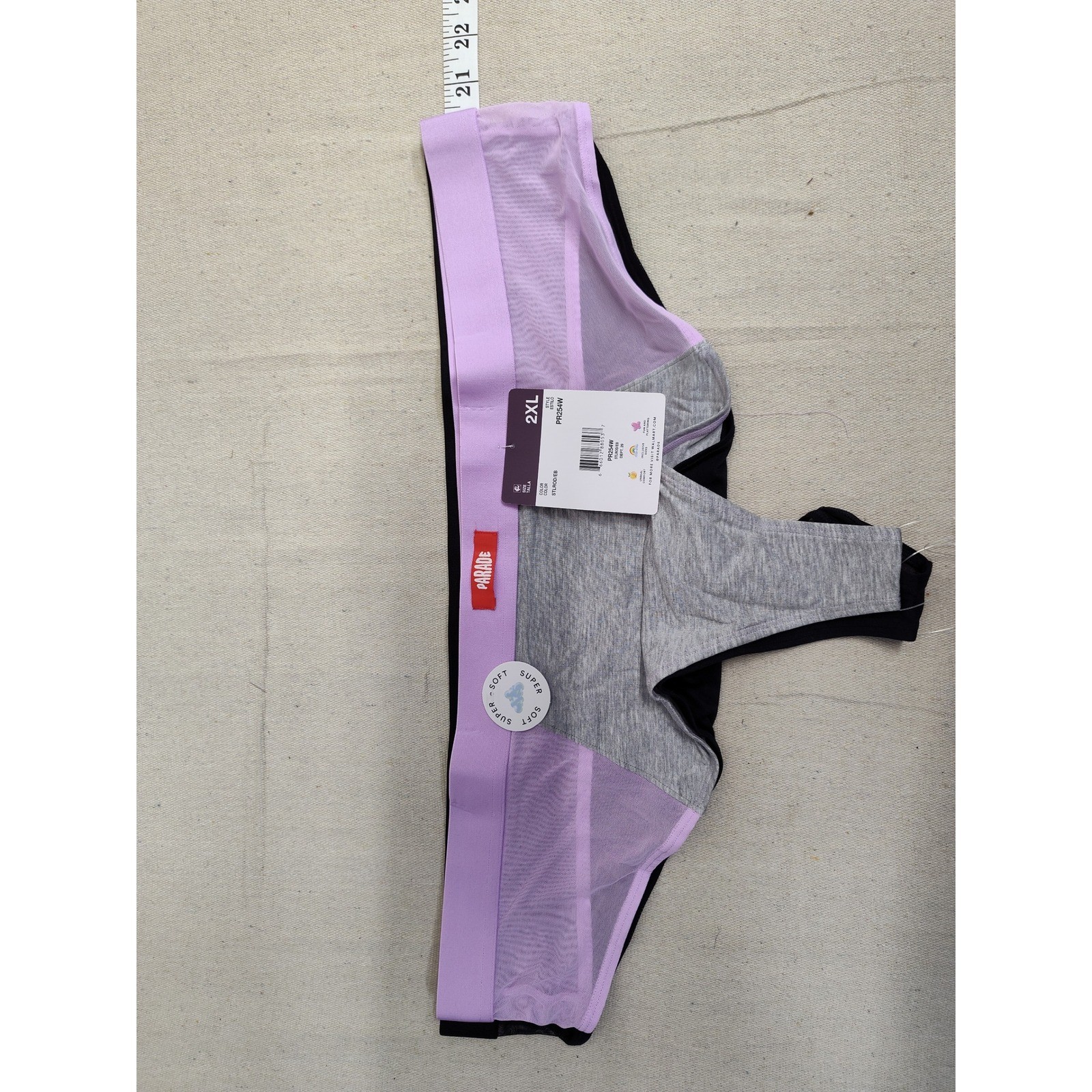 Parade Thong Underwear Set 2PK Purple Gray Black Mesh PR254W Mens 2XL New