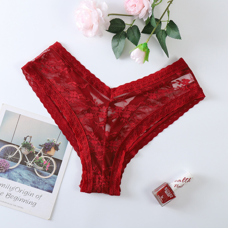 5 Pack Lot Sexy Womens Sheer Lace Panties Thongs Ladies Underwear Lingeries Soft