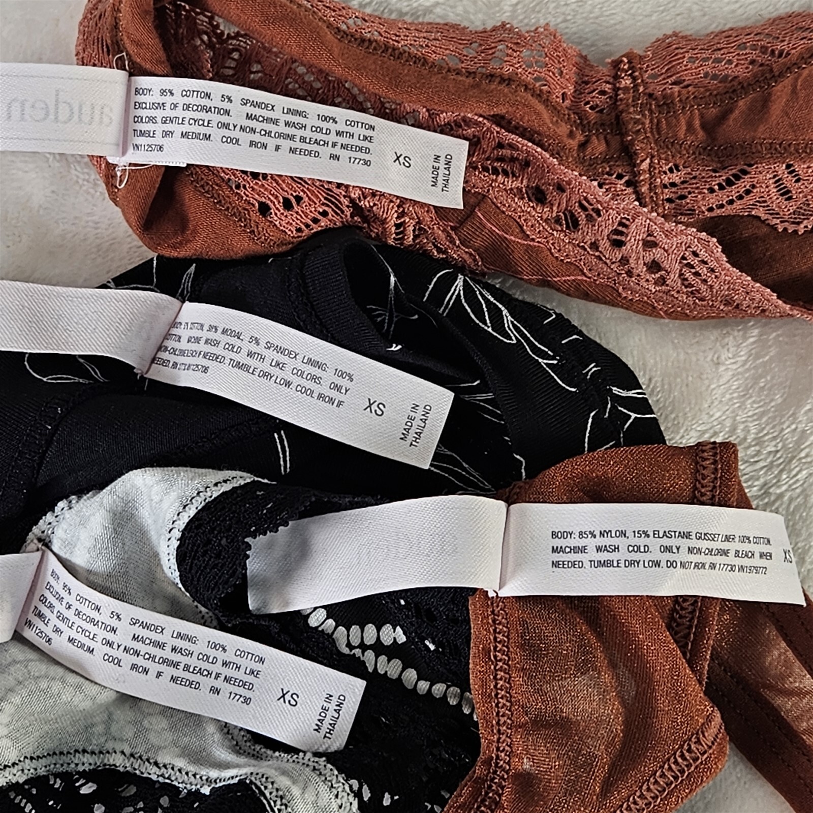 Auden 7pk Assorted Thong Underwear Womens X-Small Stretch