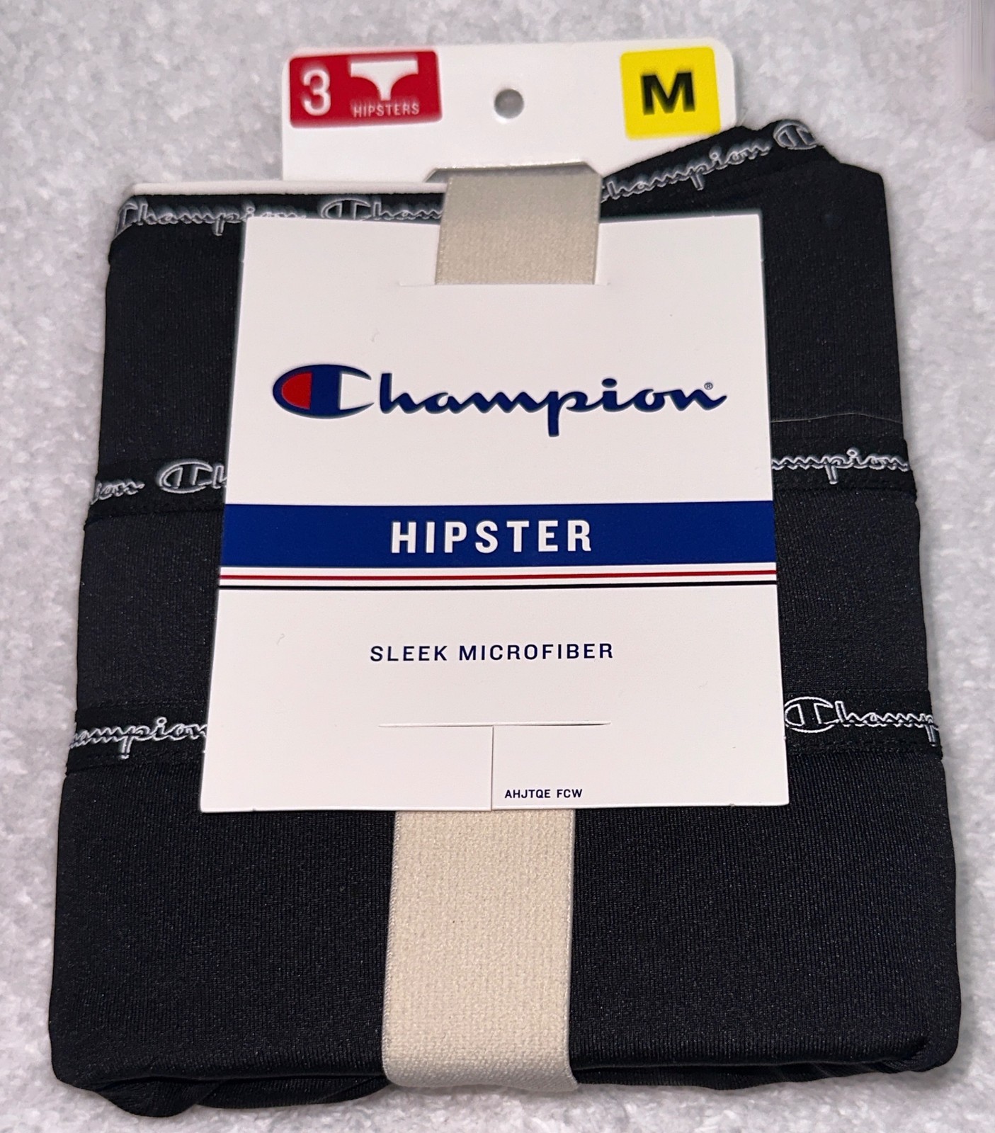 CHAMPION Microfiber 3 Pk Black Hipster Panty NIP Womens Sz M 6 L 7 XL 8 CH41M3