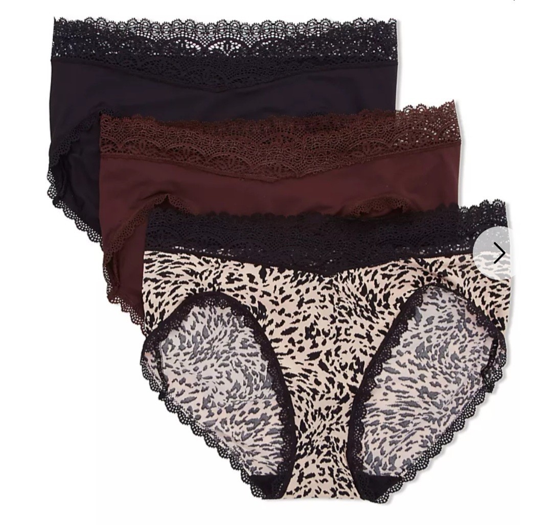 Maidenform Bikini 3 Pack DM3TBK Multi Colors Size 2XL/9 New