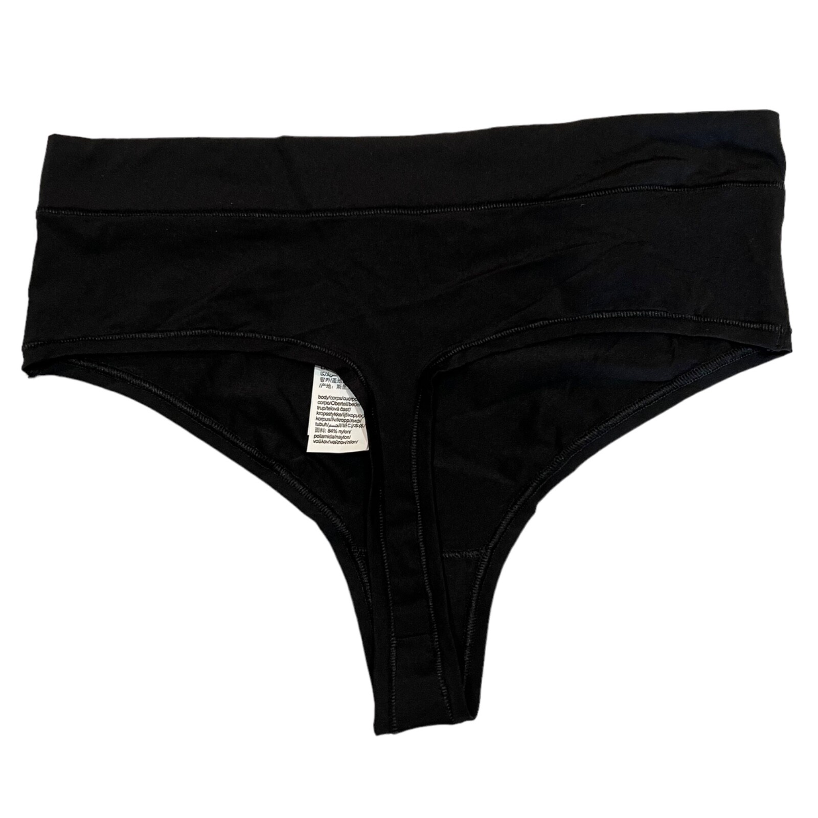 NWT CALVIN KLEIN High Waist Thong Sz OS (Fits XS-S-M-L-XL) Black Stretchy