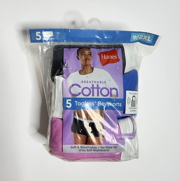 Hanes Womens Cotton Boyshorts Underwear 5 pack Breathable Multicolor Panties
