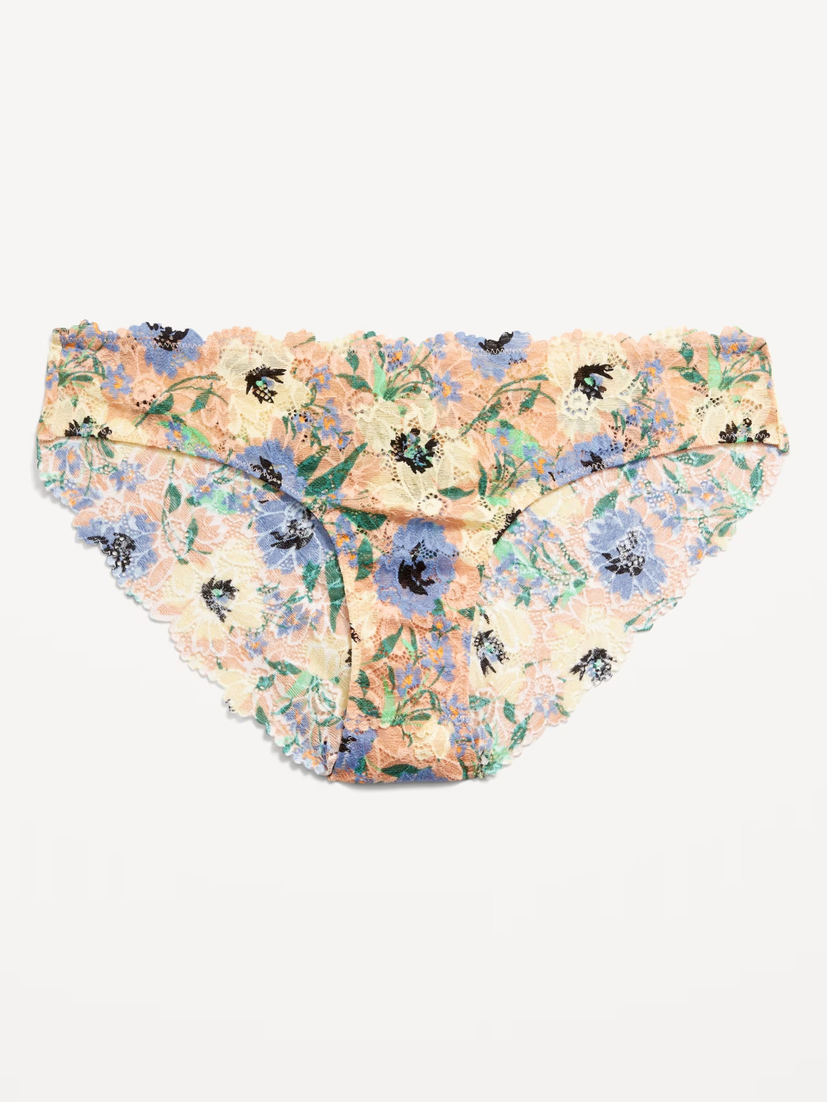 Old Navy Women’s Mid Rise Lace Bikini Panties Size X-LARGE Blue Floral NEW