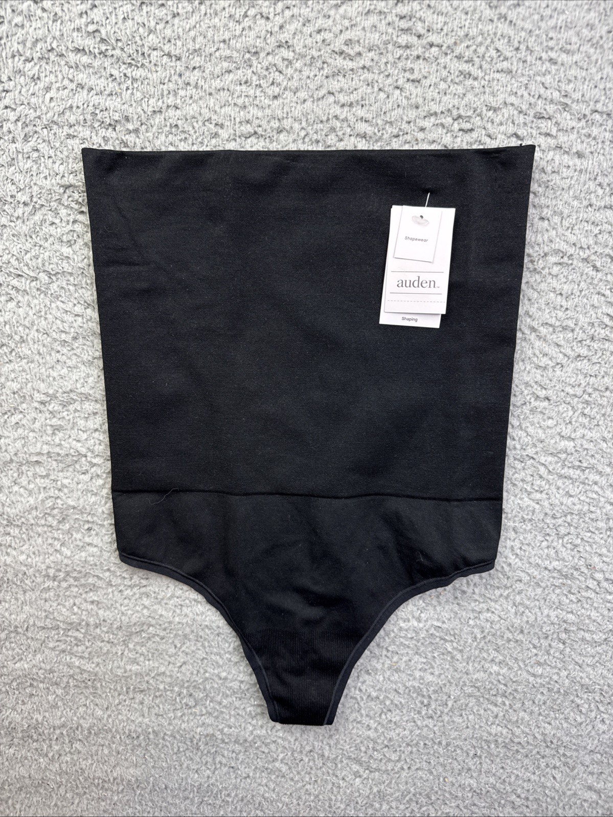 Auden Womens Large Black Medium Support Seamless High Waist Shaping Thong