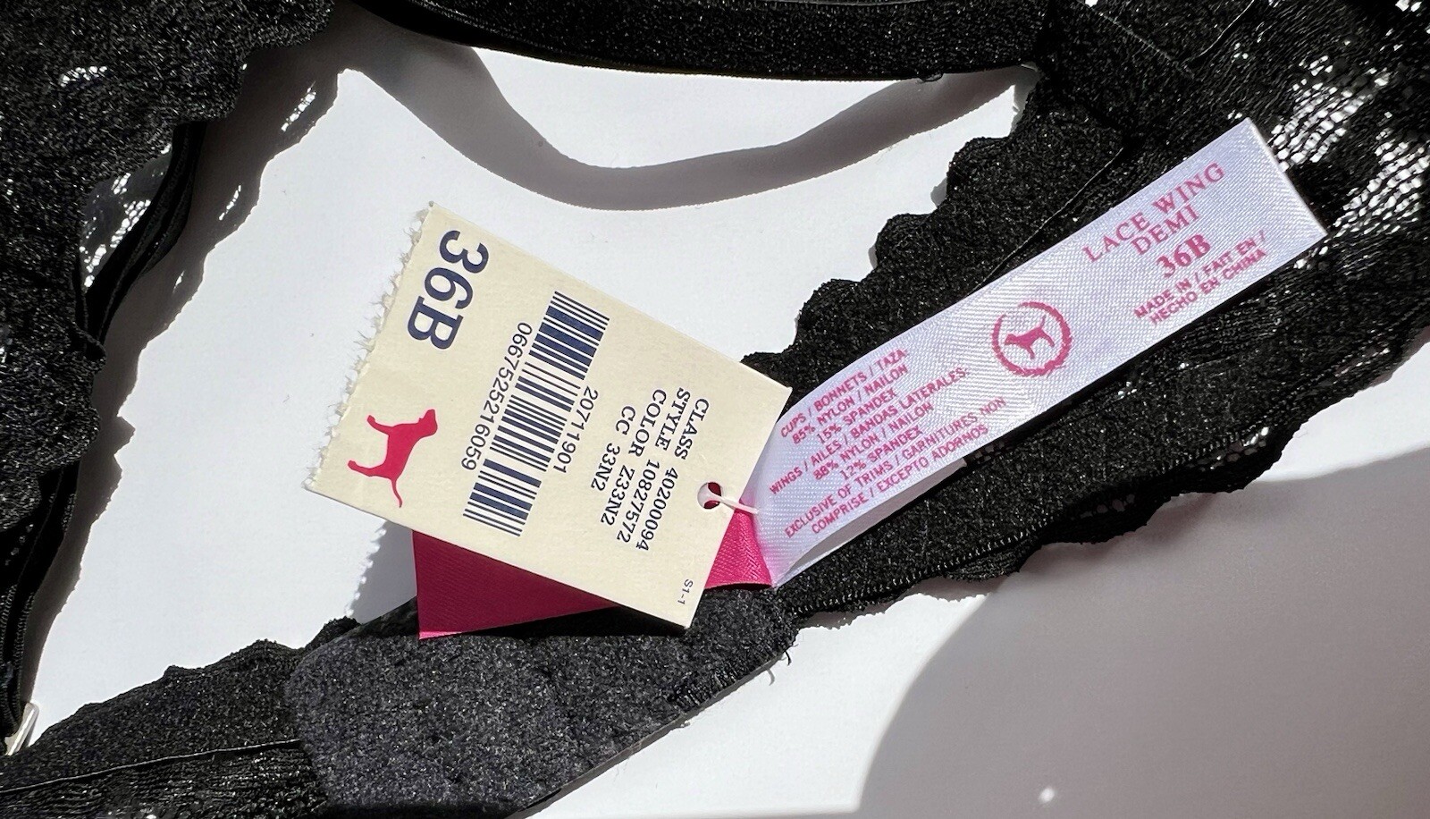 NWT Victoria’s Secret PINK Vintage Demi Lace Wing W Convertible Straps Bra 36B