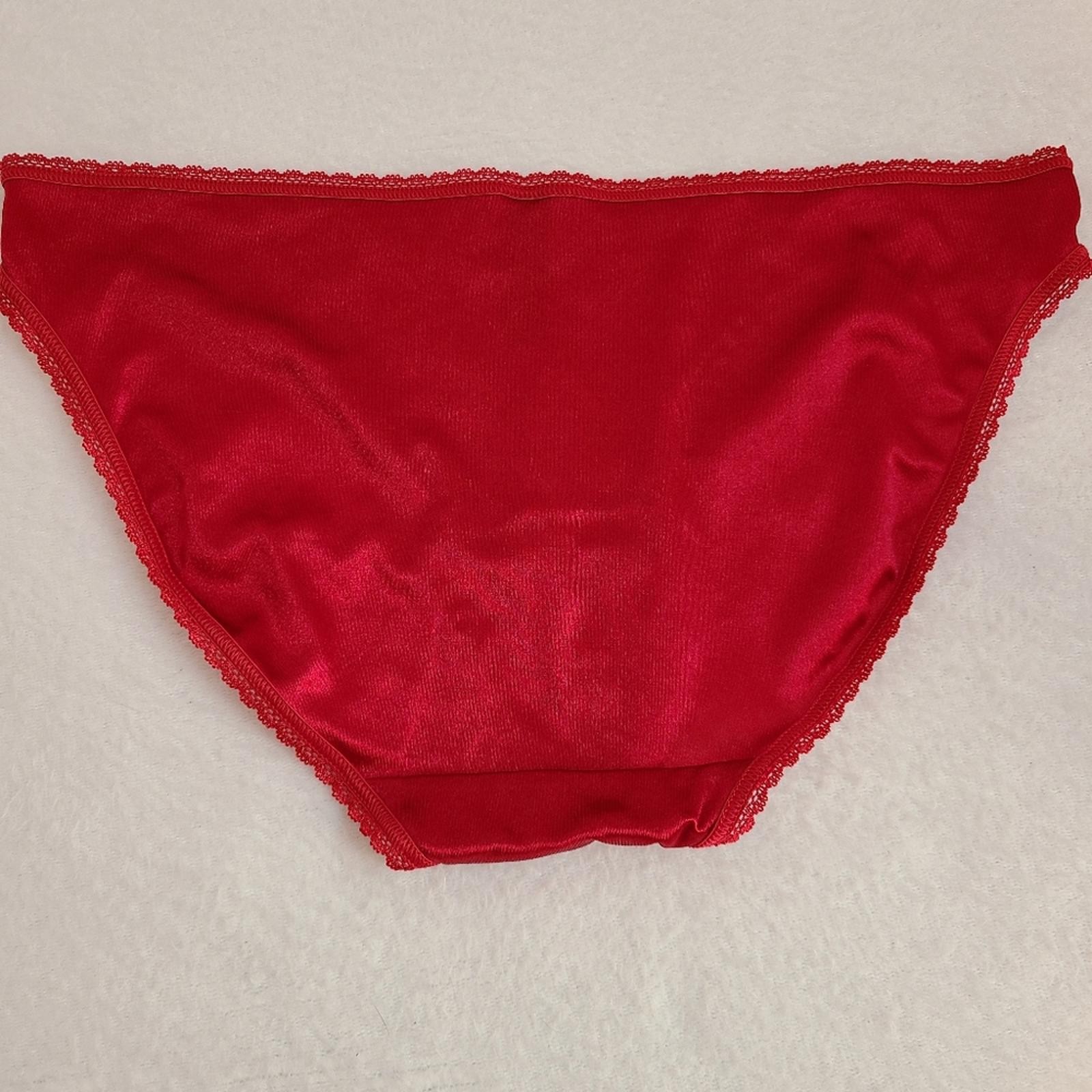 VTG Smart & Sexy Silky Second Skin Satin Bikini Panty Size XL Red