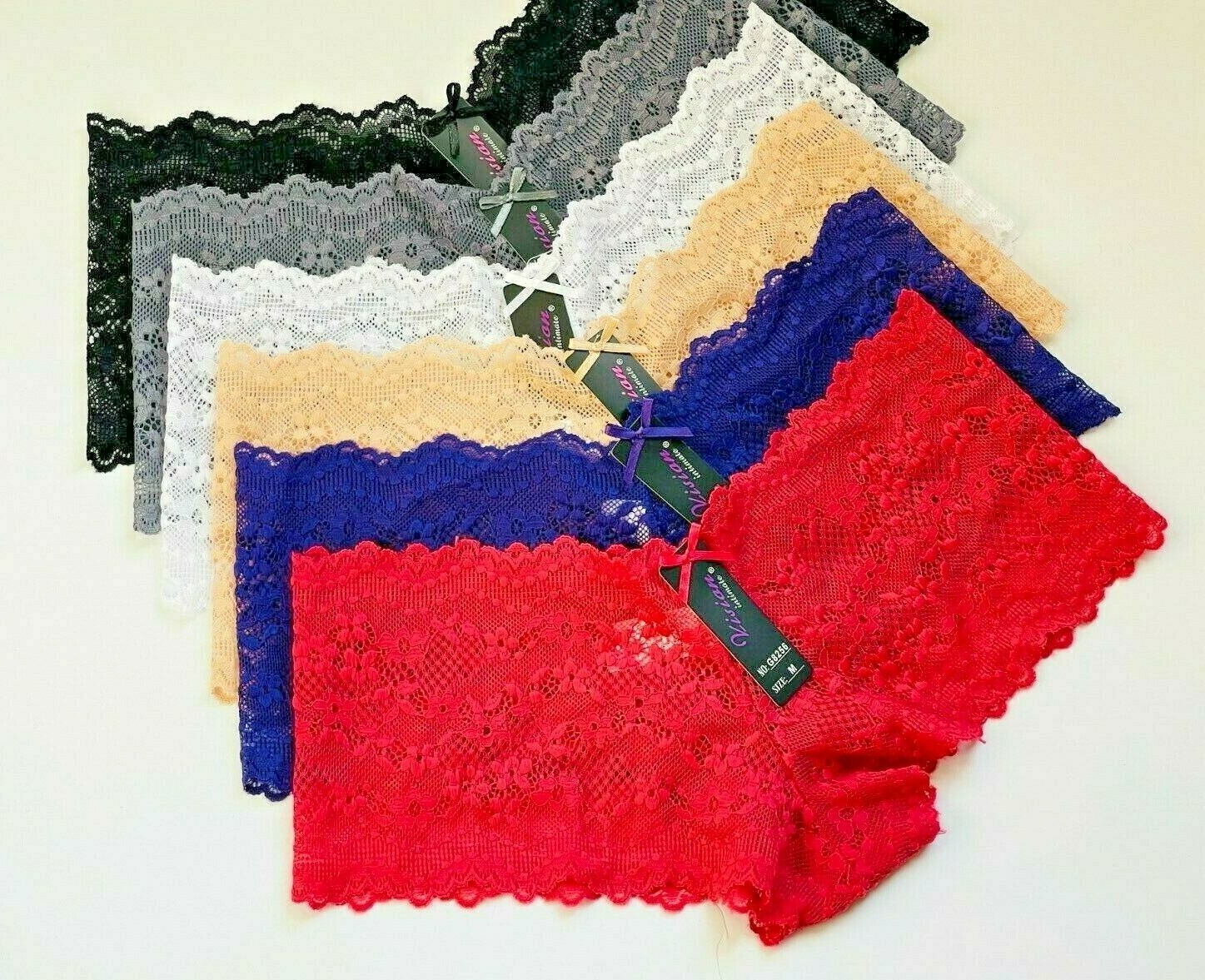 Boyshorts Lace 6 OR 12 SHORTIE CHEEKY SHORT PANTIES UNDERWEARS 56 S-XL GIFT PACK