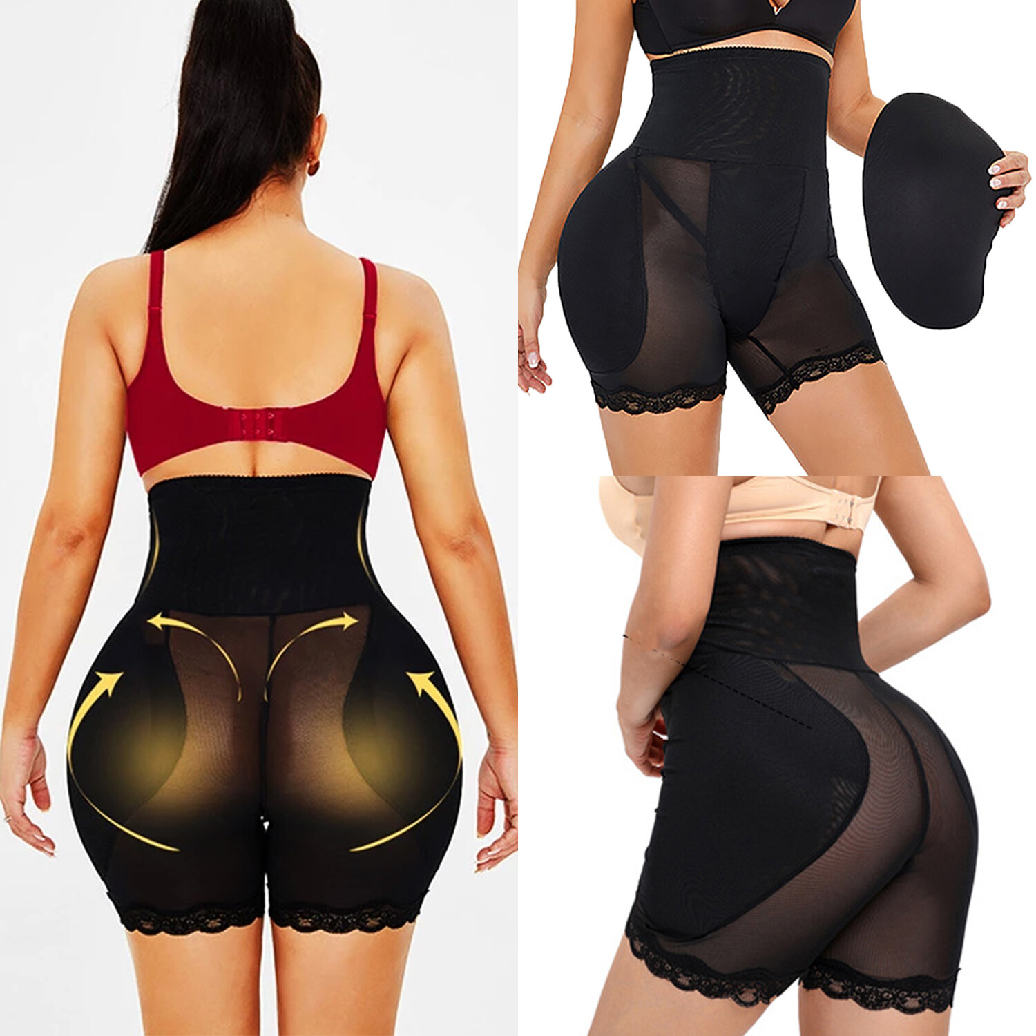 Hip Enhancer Shapewear, Women High Waist Hip Padded Panties Fake Ass Butt Lifter