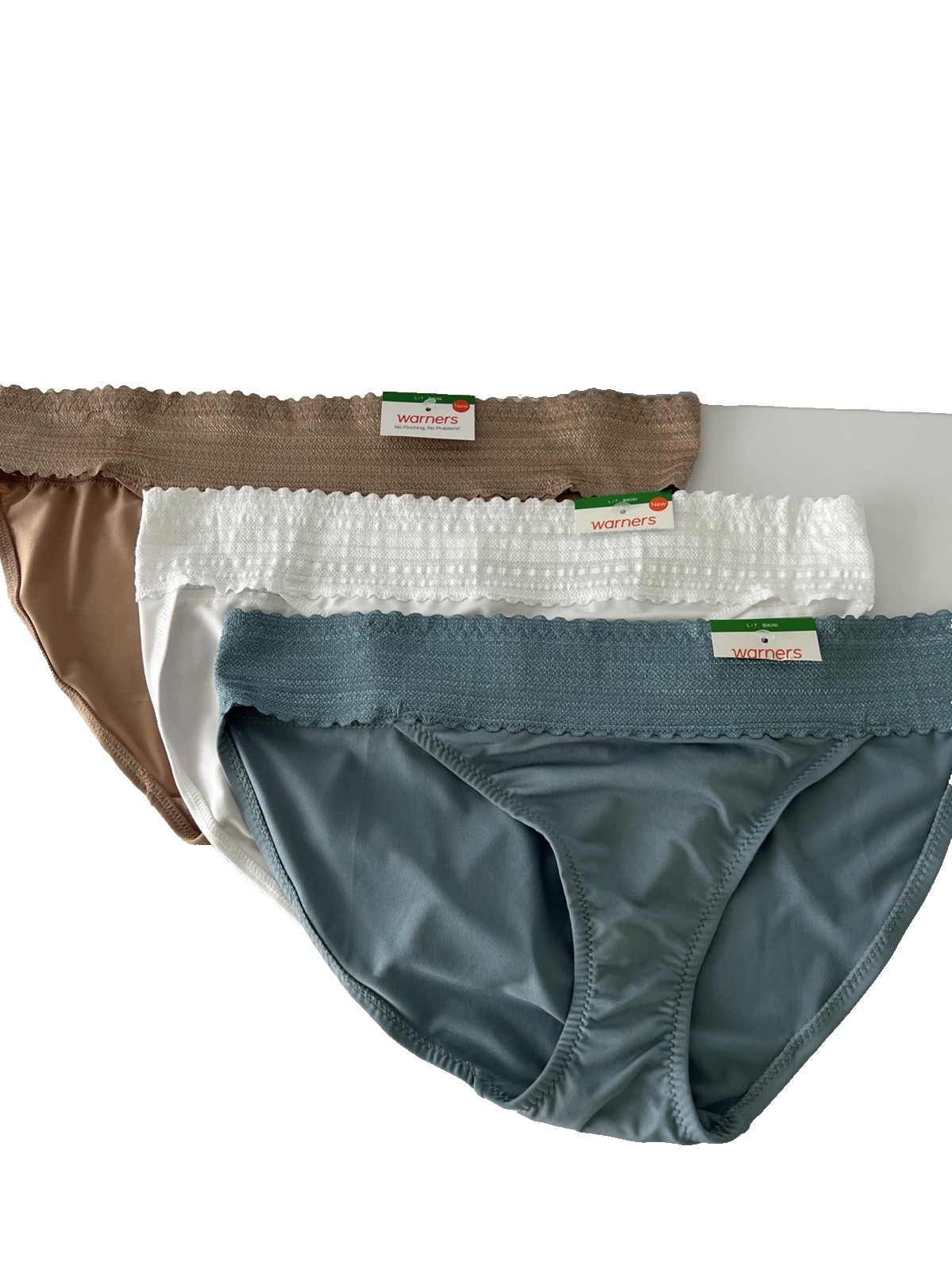 NEW Warners No Pinching,No Problems Bikini Panties L/7 Multi-Color NWT