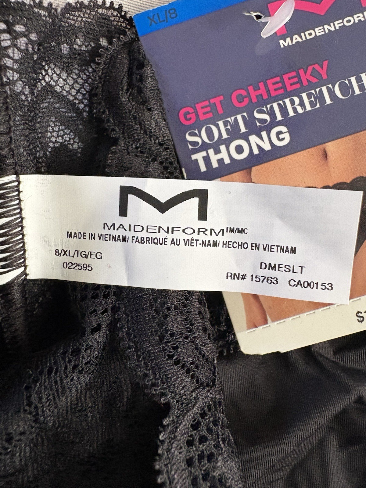 NEW Maidenform Luxurious Lace Thong Womens Xlarge DMESLT 2 Pair Maidenform Thong