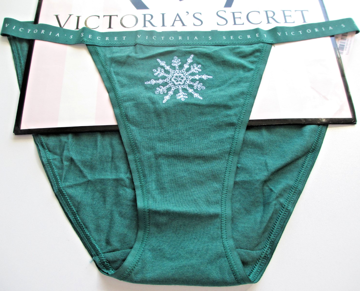 VICTORIA’S SECRET Cotton String Bikini Panty S M L XL Green NWT Snowflake VS