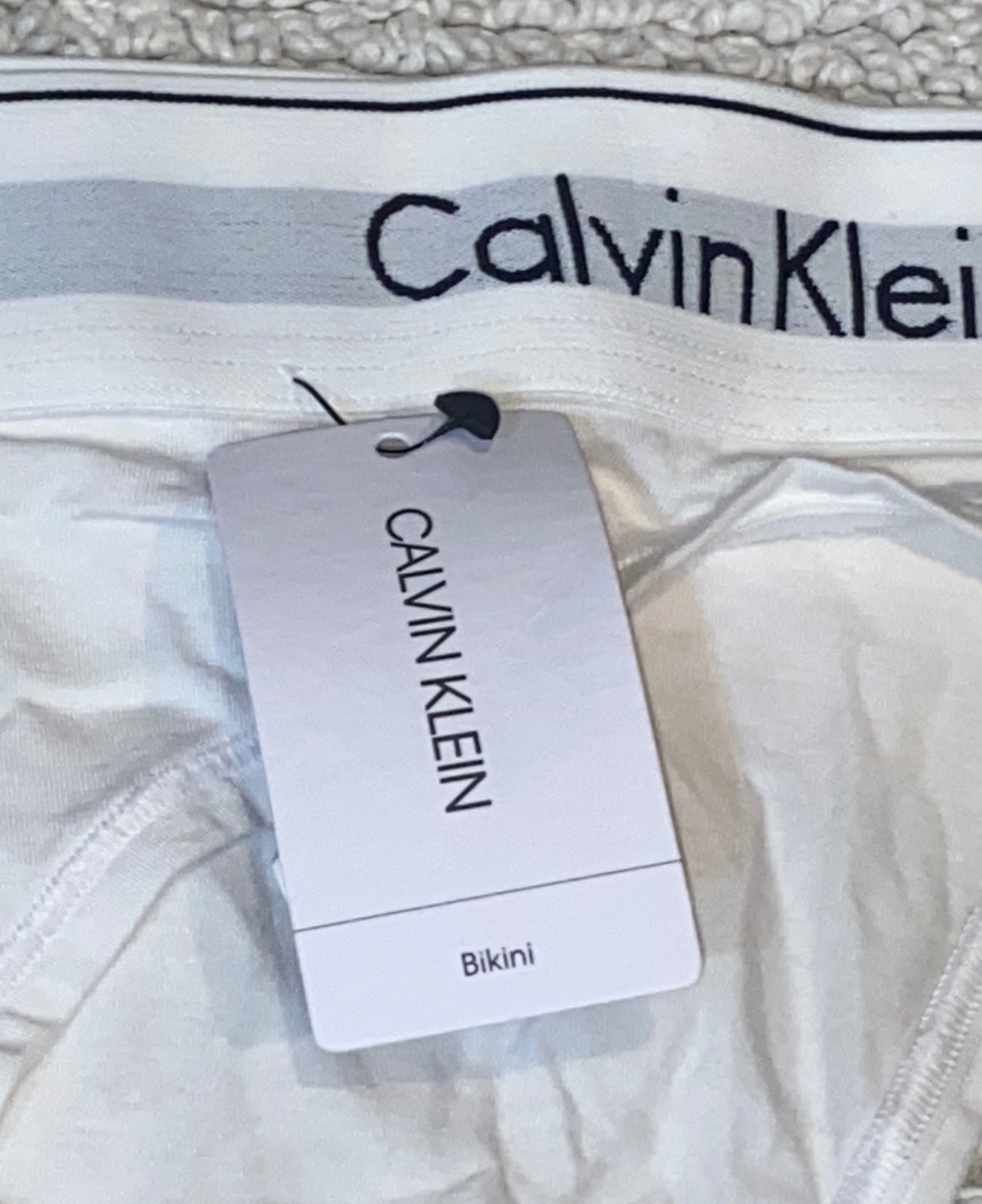 CALVIN KLEIN Modern Cotton White Black Bikini Panty NEW Womens Sz XL 8 F3787