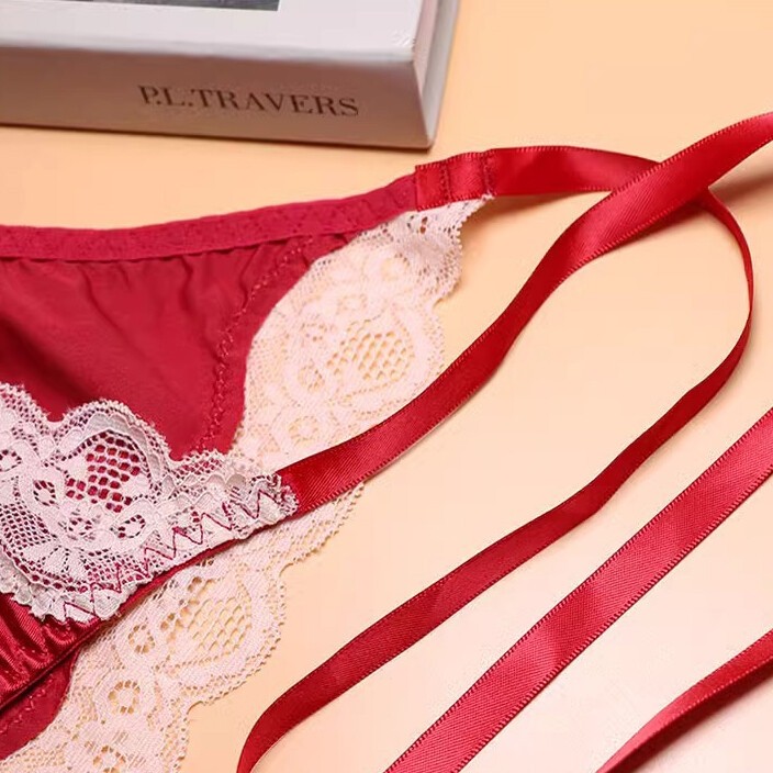 1/6 Pack Lot Womens Lady Sexy Satin Panties Lace Brief Undies Tie String Bikinis