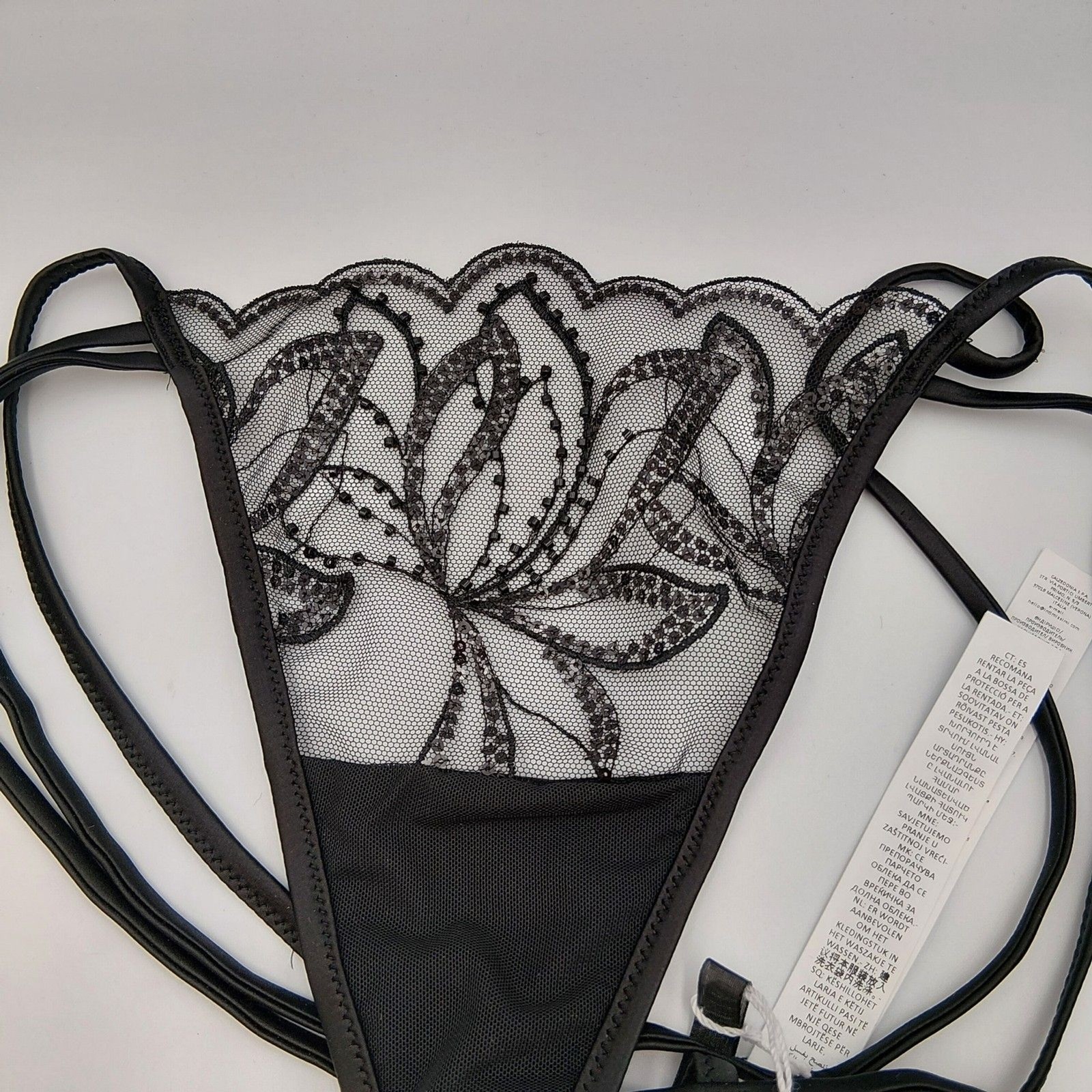Intimissimi SMALL DARK MOON “La Collezione” Limited Edition Beaded Lace Thong