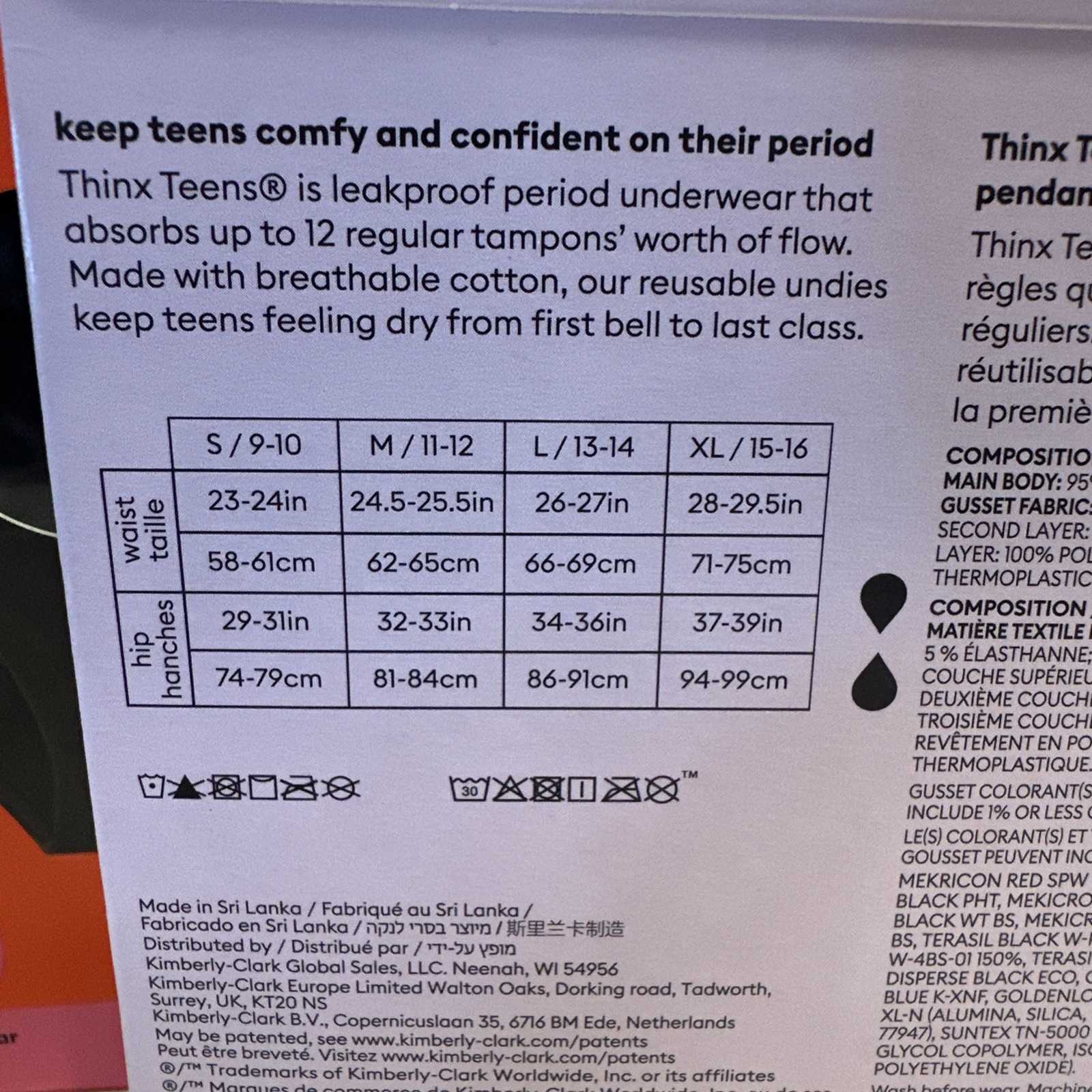 3x Thinx Teens Briefs Leakproof Period Underwear, Size M/11-12 Black