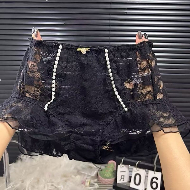 Oversize Womens Princess Panties Briefs Lace Ruffles Sheer Knickers Underwear
