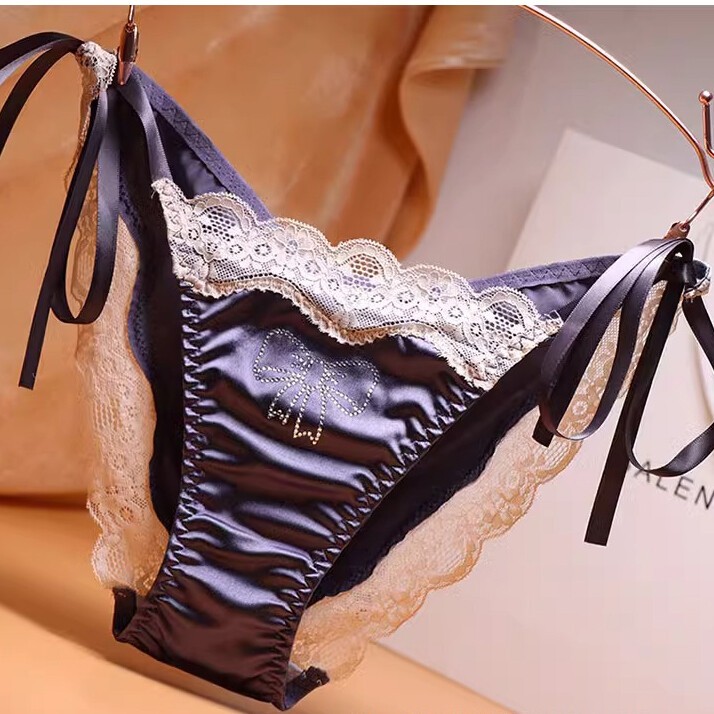1/6 Pack Lot Womens Lady Sexy Satin Panties Lace Brief Undies Tie String Bikinis