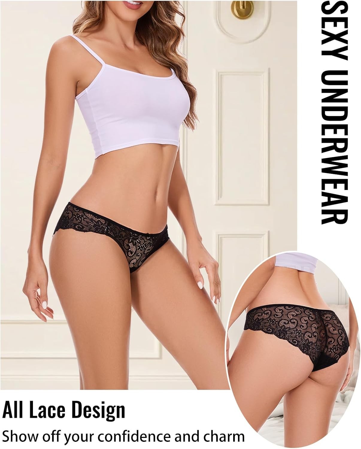 Everyday Elegance: 6-Pack Sexy Lace Bikini Panties for Fashion-Forward Women