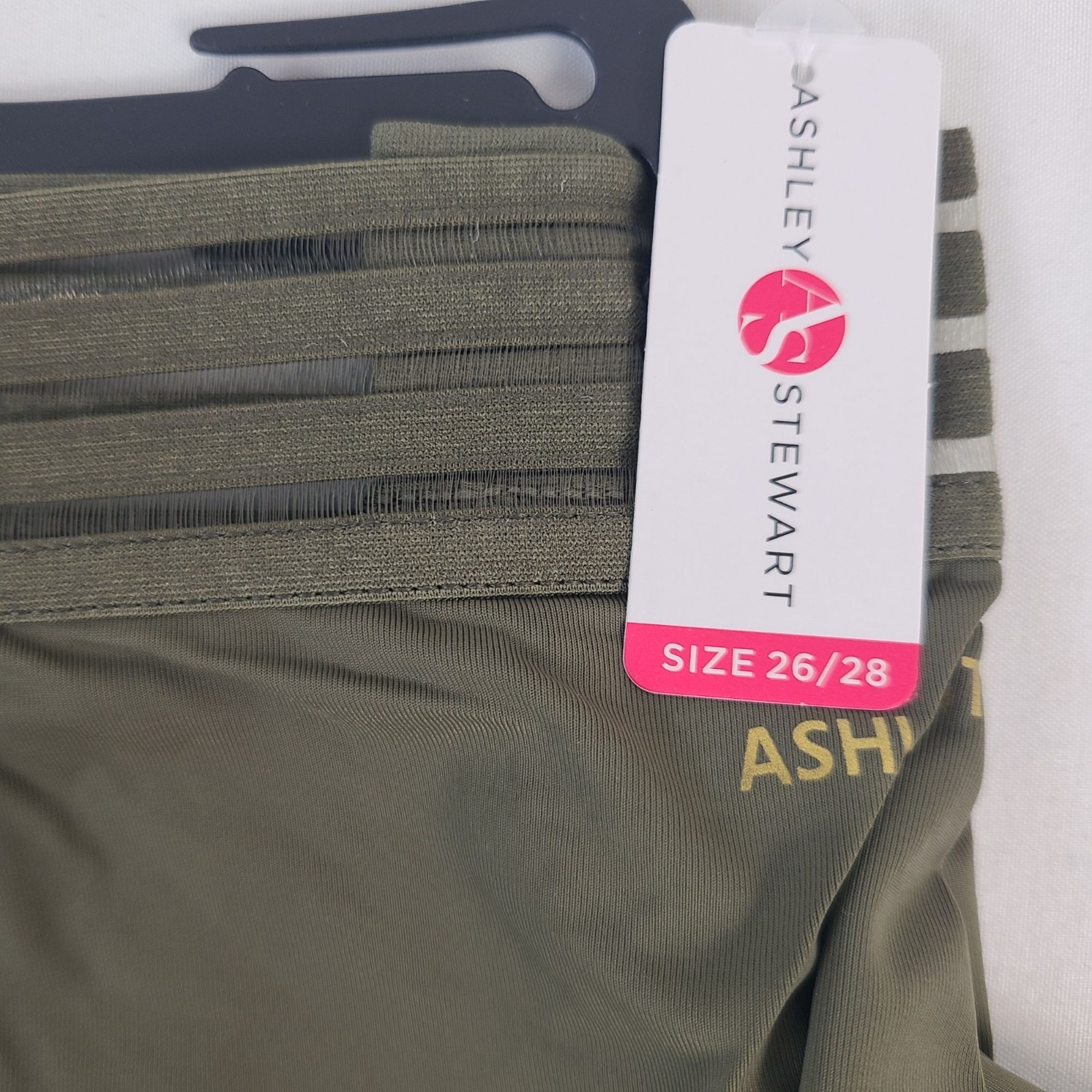 Ashley Stewart Plus Size 26/28 Olive Brief Panties High Waist Seamless Style