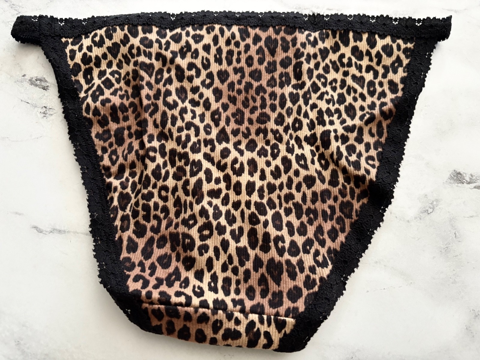 PINK Victoria’s Secret String Bikini Panty Leopard w/ Black Lace S M L XL 2XL