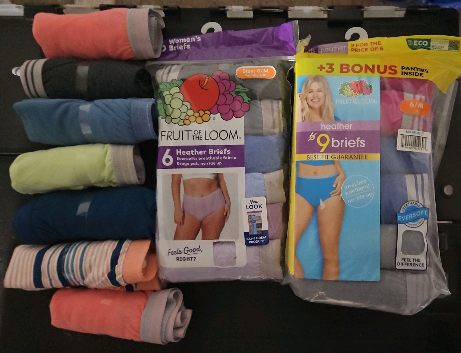 Fruit of The Loom Heather Briefs 22 Size 6 Assorted Colors