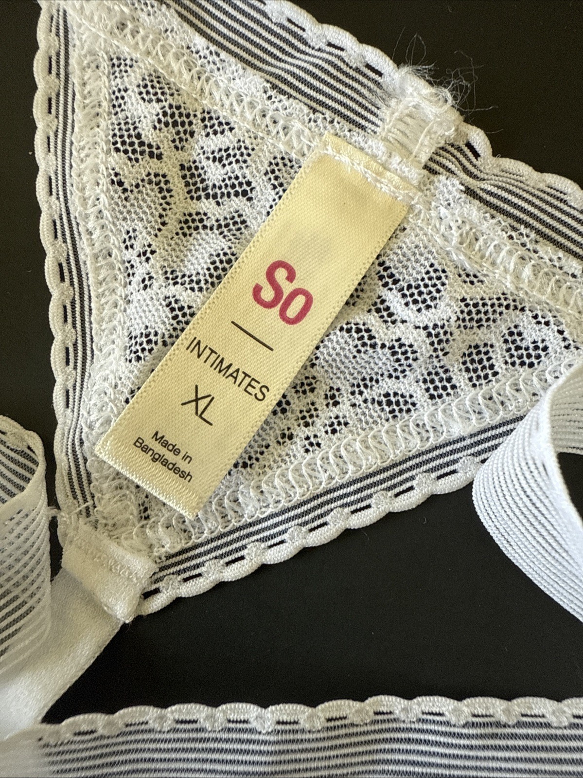 White V String Floral Lace Thong Panties Size XL NWT
