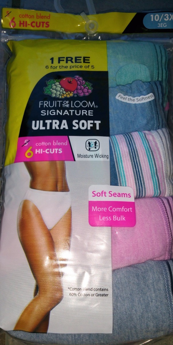 6Pk Fruit of the Loom Signature Ultra Soft Brief-Hipster-Bikini-HiCut 5-11/4X$24