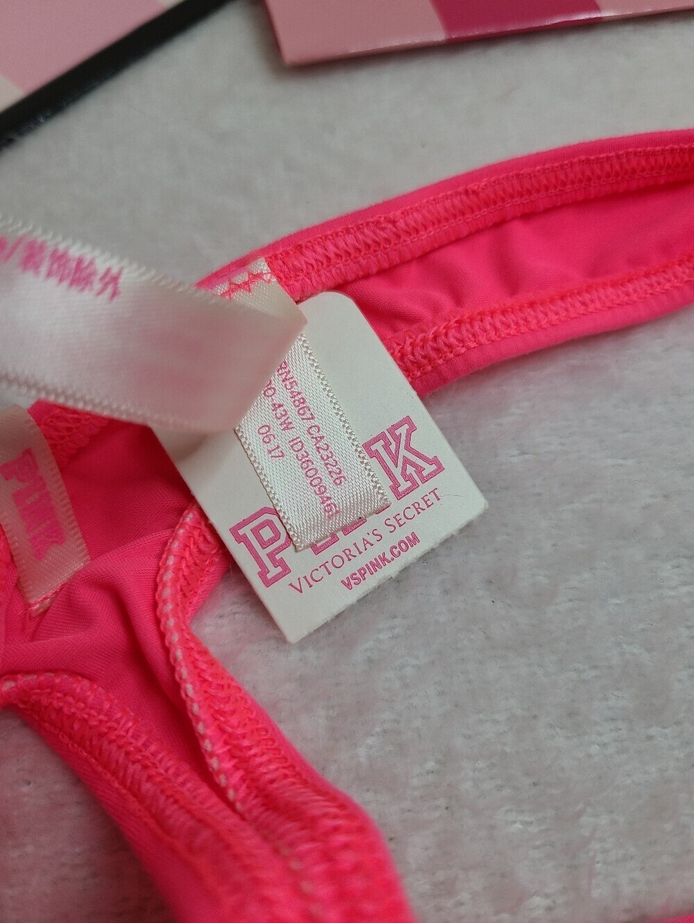 Retired VS PINK Super Smooth Microfiber Nylon Ruched Front Thong Panty Size M