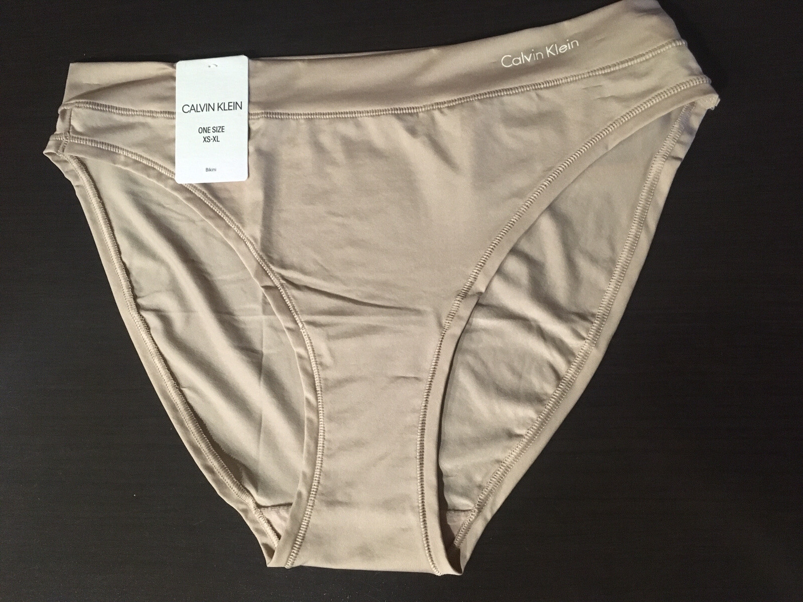 NEW Calvin Klein Silky Microfiber Bikini Panty One Size XS-XL Nude Style QD3862