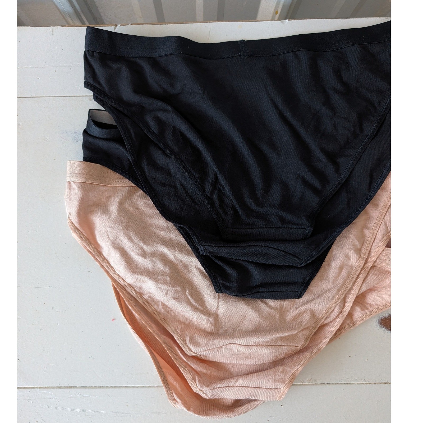 Quince Womens Micromodal Bikini Underwear Set 6 Pack Black Tan Size Small